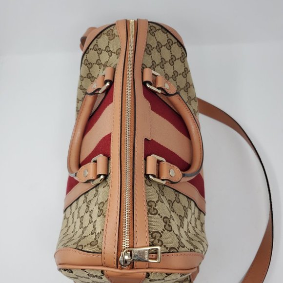 100% Auth Gucci Vintage Boston Canvas Satchel Bag - Picture 6 of 16